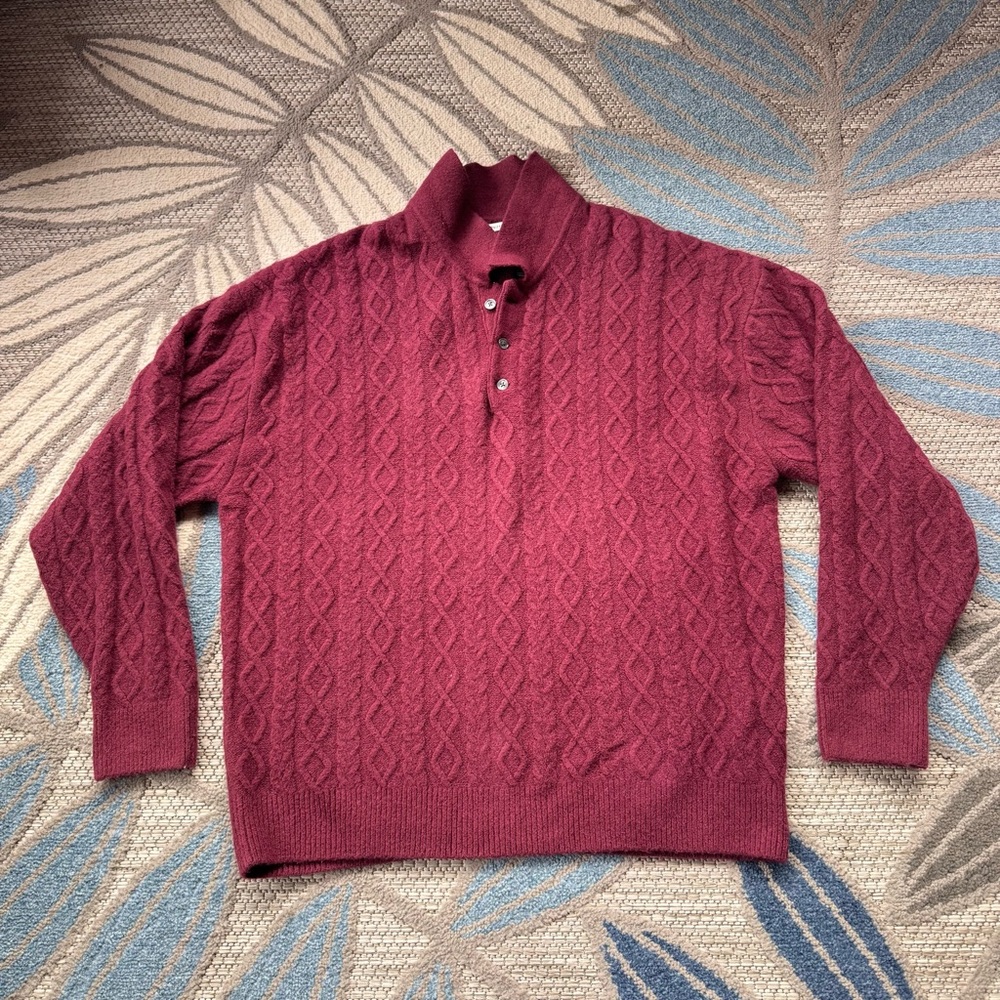 NWT Abercrombie and Fitch Men’s Oversized Knit Sweater Button Collar Size Medium